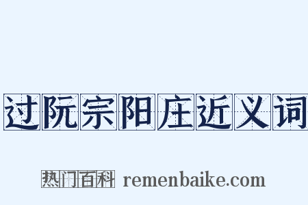 过阮宗阳庄近义词是什么意思的图片